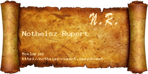 Notheisz Rupert névjegykártya